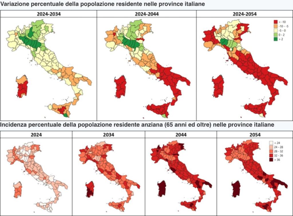 Italy 2050: seven million fewer residents and a third fewer elderly people