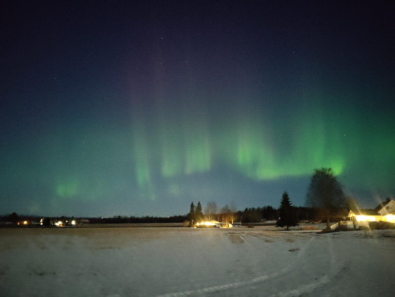 Northern lights in the evening