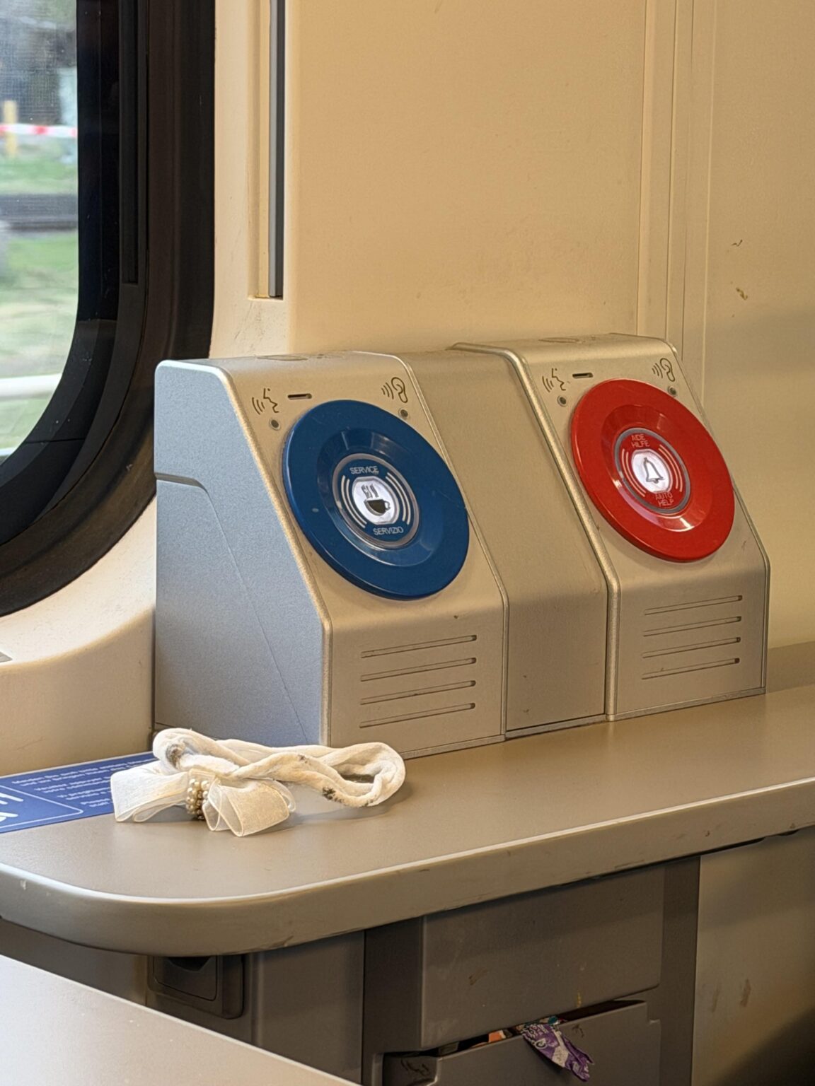 Coffee service blue button