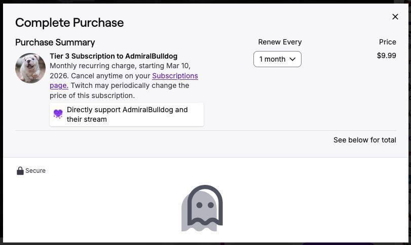 Is anyone subscribed to our streamer on twitch?