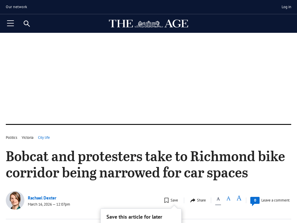 Bobcat and protesters take to Richmond bike corridor being narrowed for car spaces