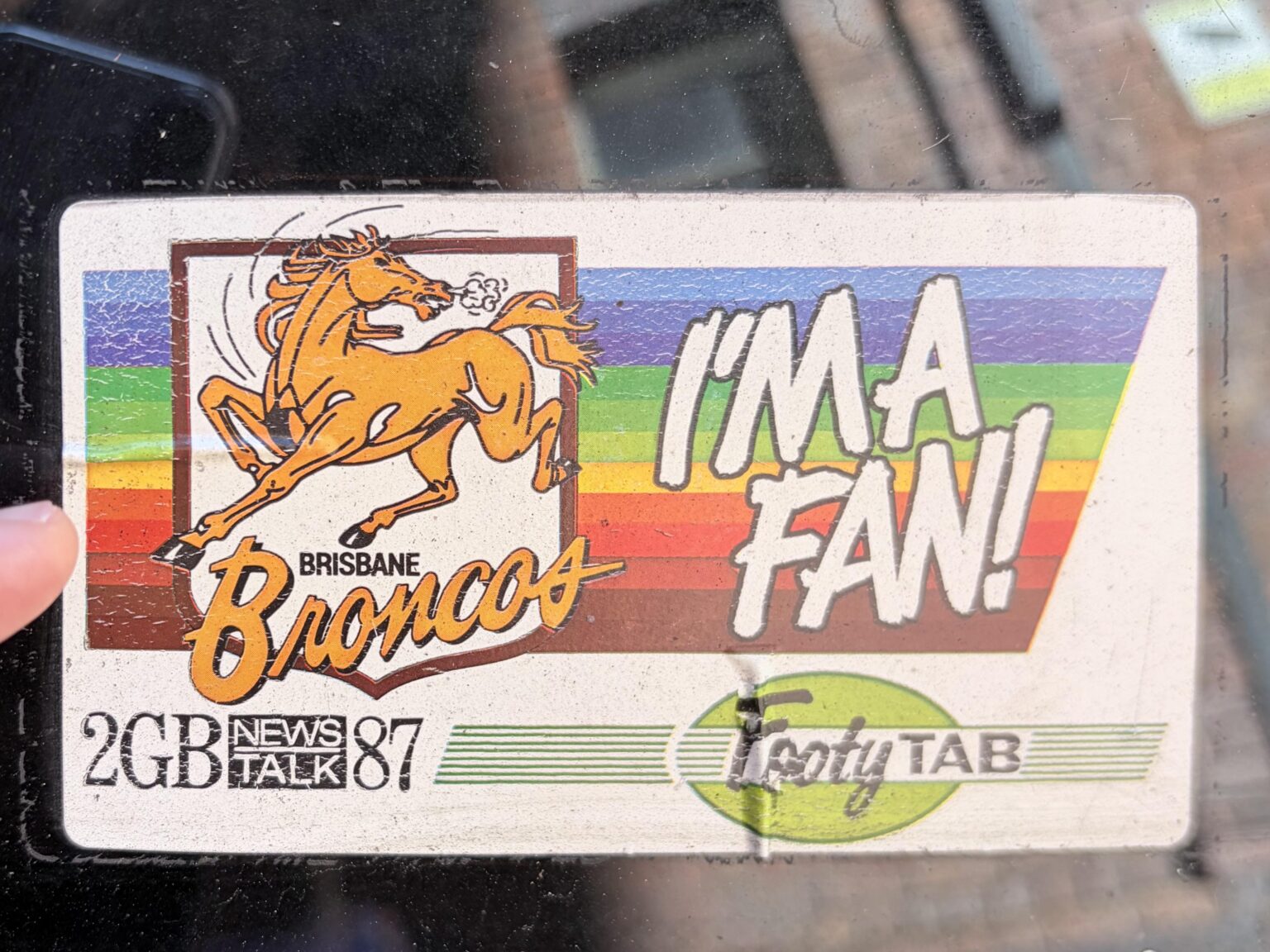 This is my old Broncos bumper sticker. How good was their original emblem?
