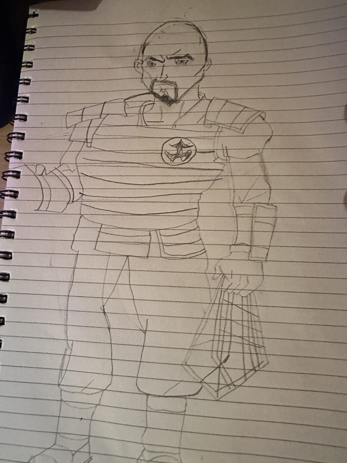 There's been a bit of tension around here lately — here's my OC villain Khan to break up the atmosphere. (Don't judge harshly I'm learning to draw :D)