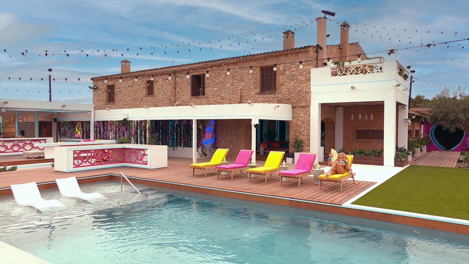 The "Love Island U.K." villa in Mallorca is a 6,000 sq ft, multimillion-euro, fully-restored finca named "Sa Vinyassa," located near Sant Llorenç des Cardassar in the eastern part of the island