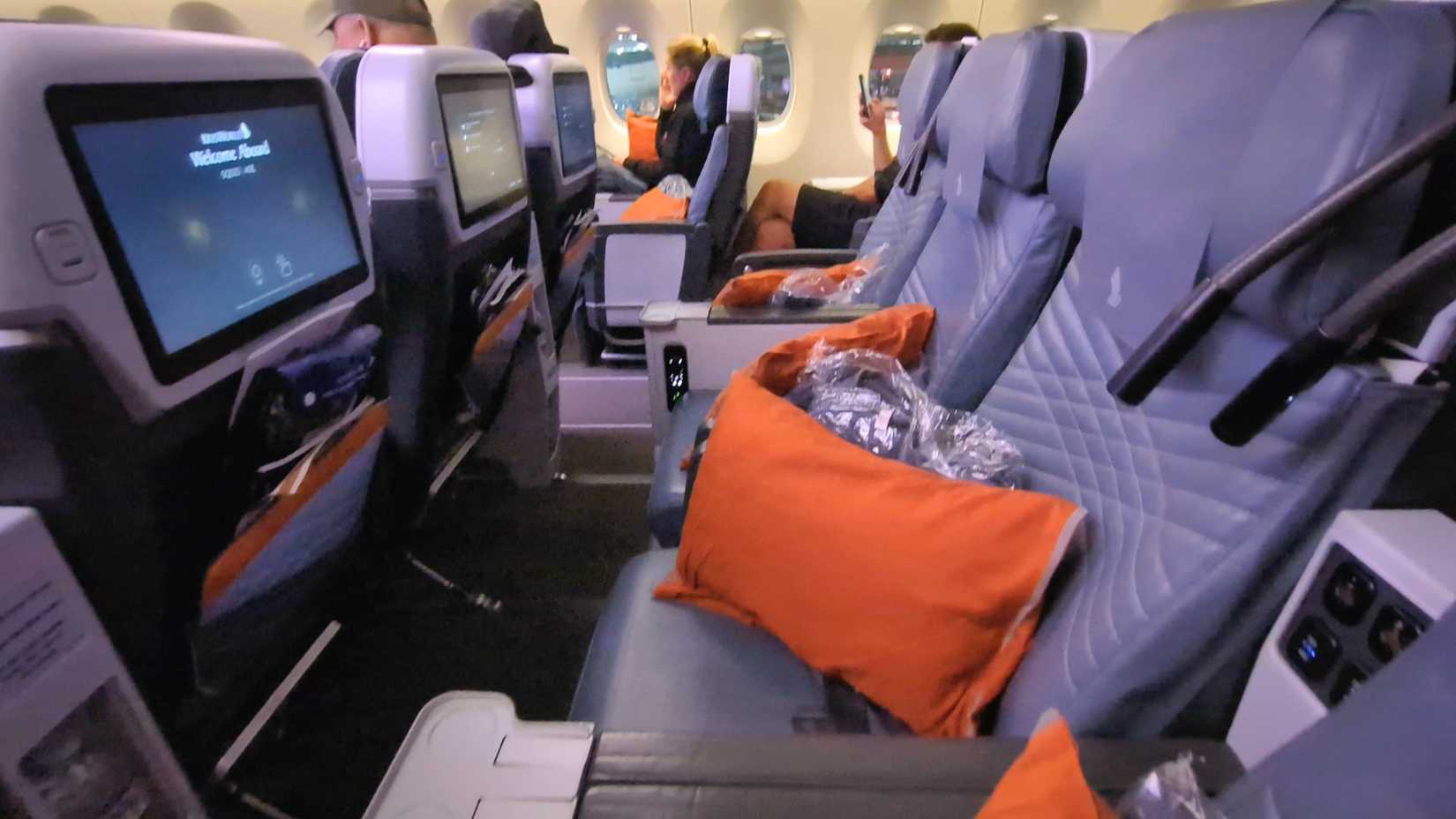 Singapore Airlines Premium Economy Class on board of Airbus A350.