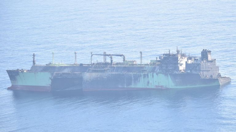 The vessel is drifting in waters between Malta and Italy. Pic: Marina Militare/Reuters
