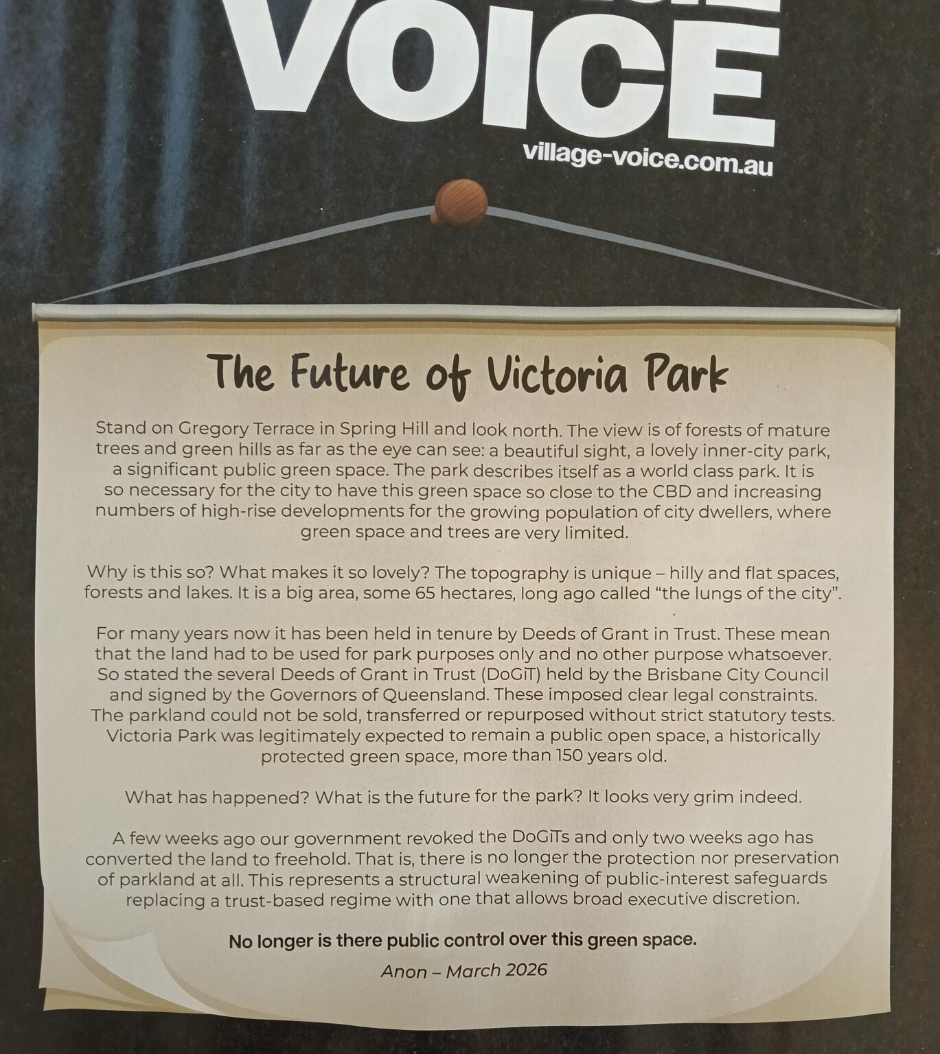 The Future of Victoria Park