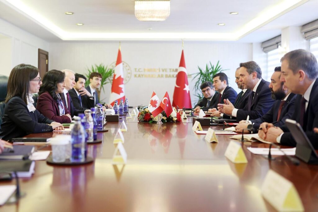 Turkish and Canadian officials hold talks on energy cooperation and nuclear investment opportunities at the Energy and Natural Resources Ministry in Ankara, Türkiye, Mar. 17, 2026. (Photo via X/@aBayraktar1)