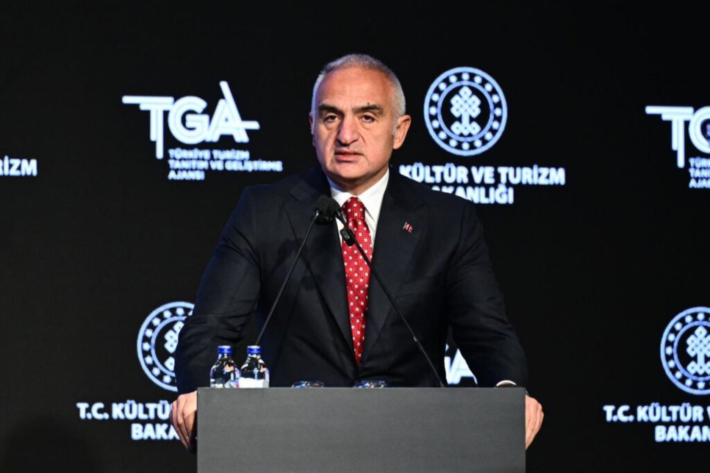 Culture and Tourism Minister Mehmet Nuri Ersoy speaks at an event in Istanbul, Türkiye, December December 26, 2025. (AA Photo)