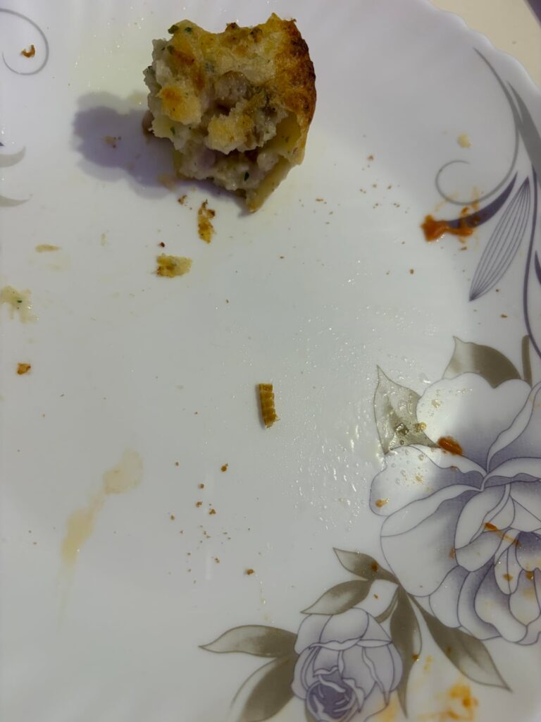 Potatoes au gratin with worms at Lidl