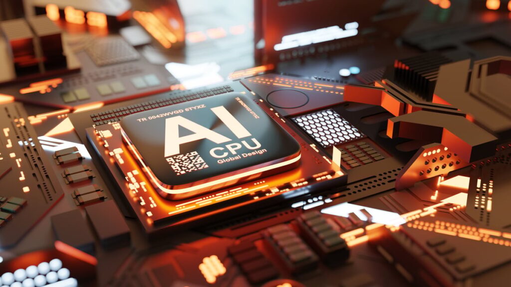 A rendering of an AI processor