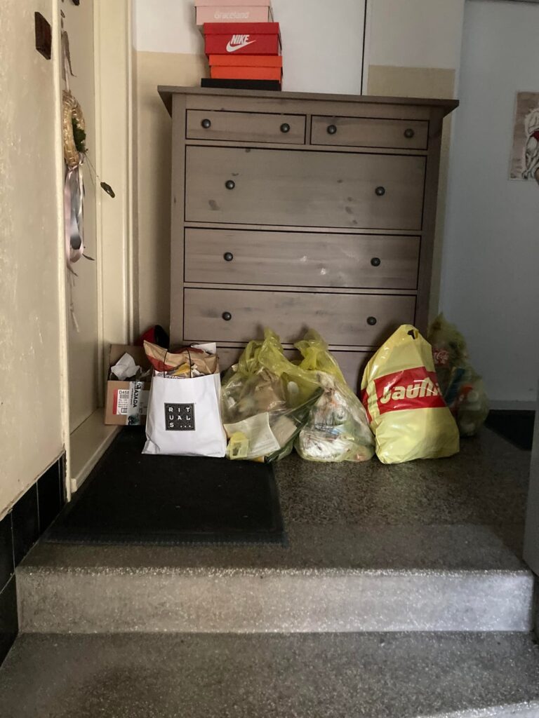 The neighbor made another room out of the hallway