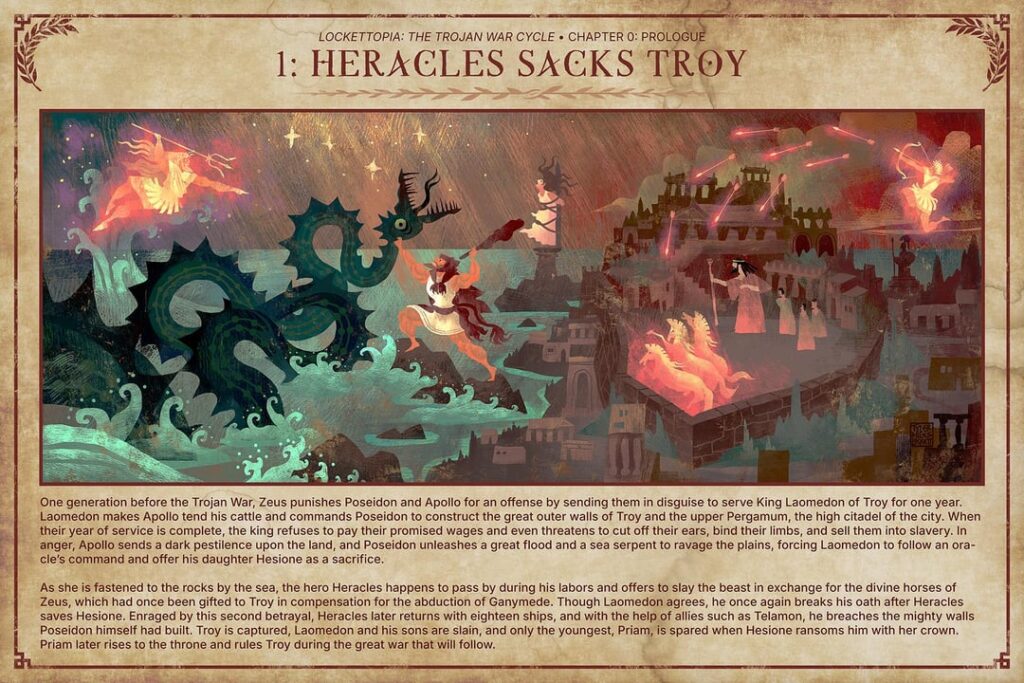 “1: Heracles Sacks Troy,” Illustrated by me