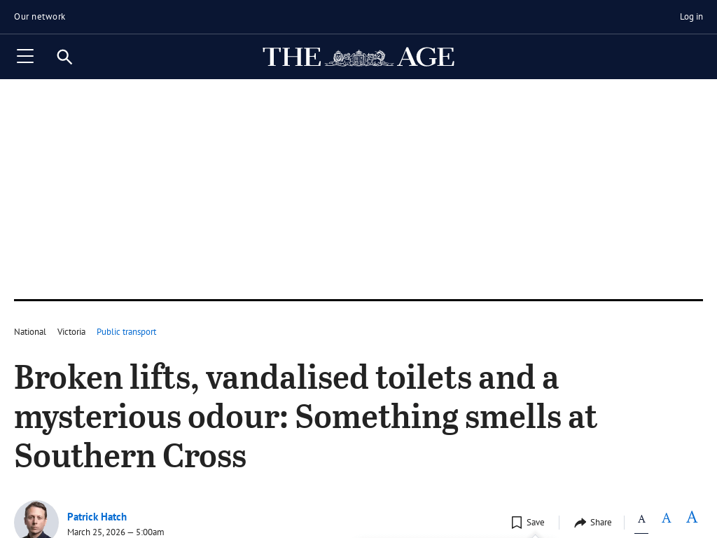 Broken lifts, vandalised toilets and a mysterious odour: Something smells at Southern Cross