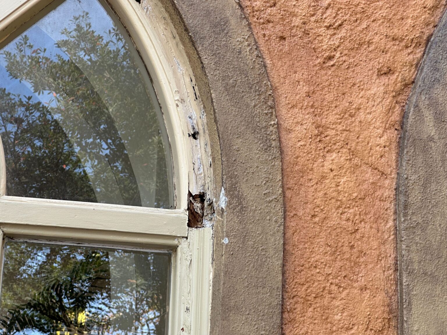 Rotting Window Frames, Damaged Archway in EPCOT's France Pavilion