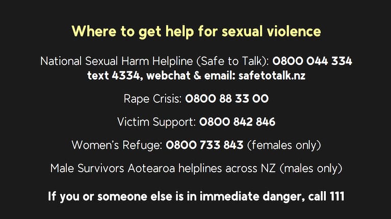 Where to get help for sexual violence.
