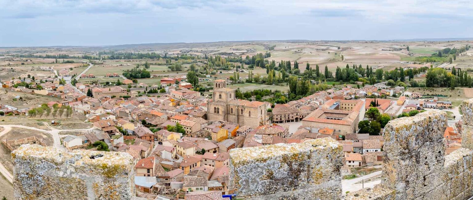 Peñaranda de Duero in the province of Burgos seen from the castle tower