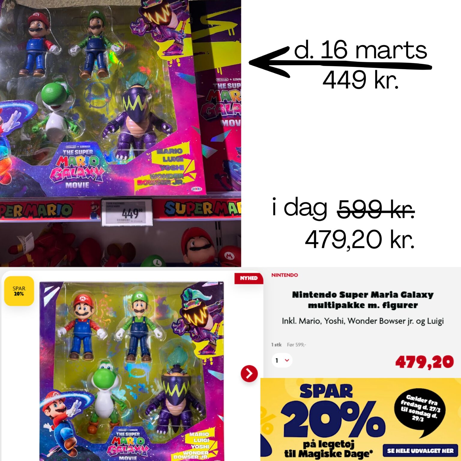 BR cheats with "20% on toys". Raises price 33.41% and adds "discount" of 20%