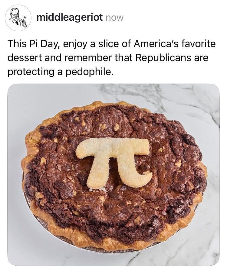 In America where too people can't afford cake, let alone pie