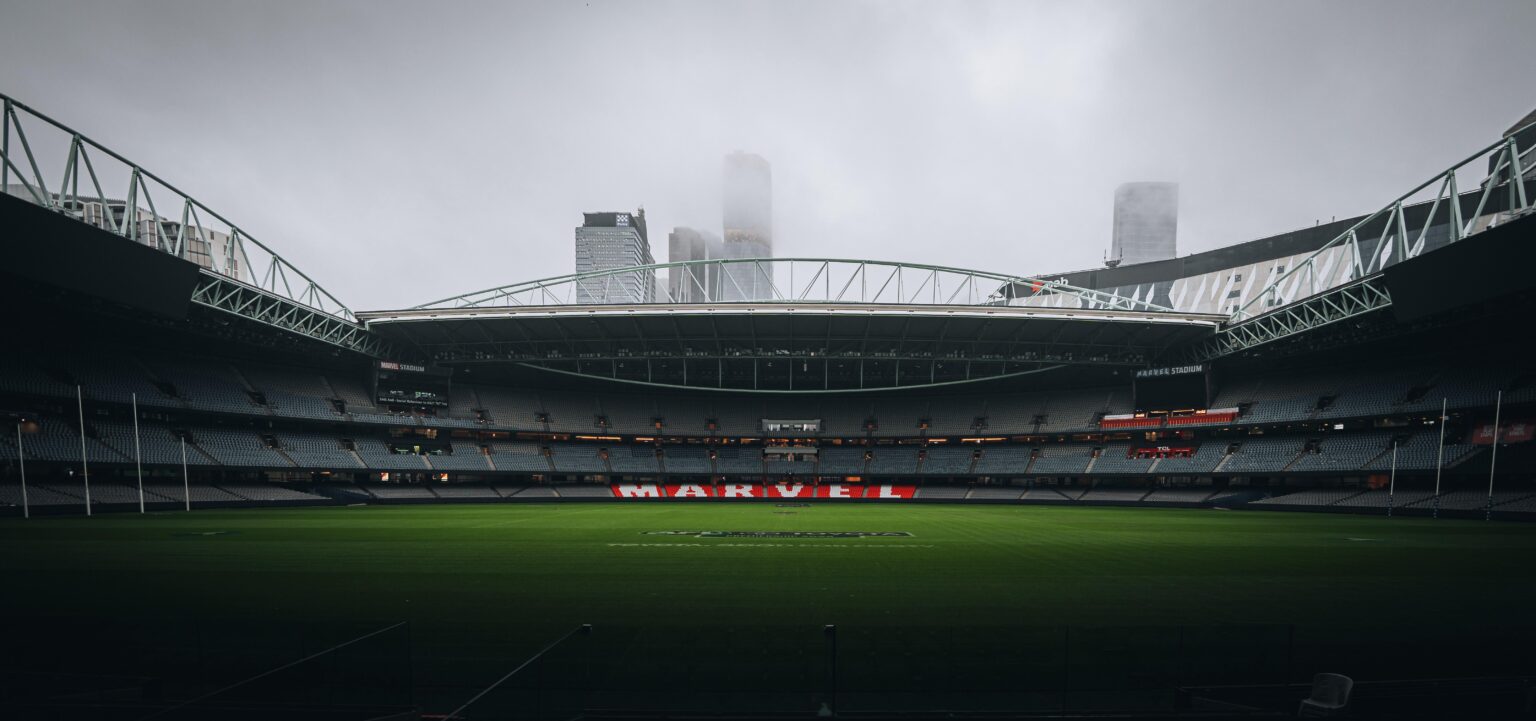 The morning fog from within Marvel Stadium