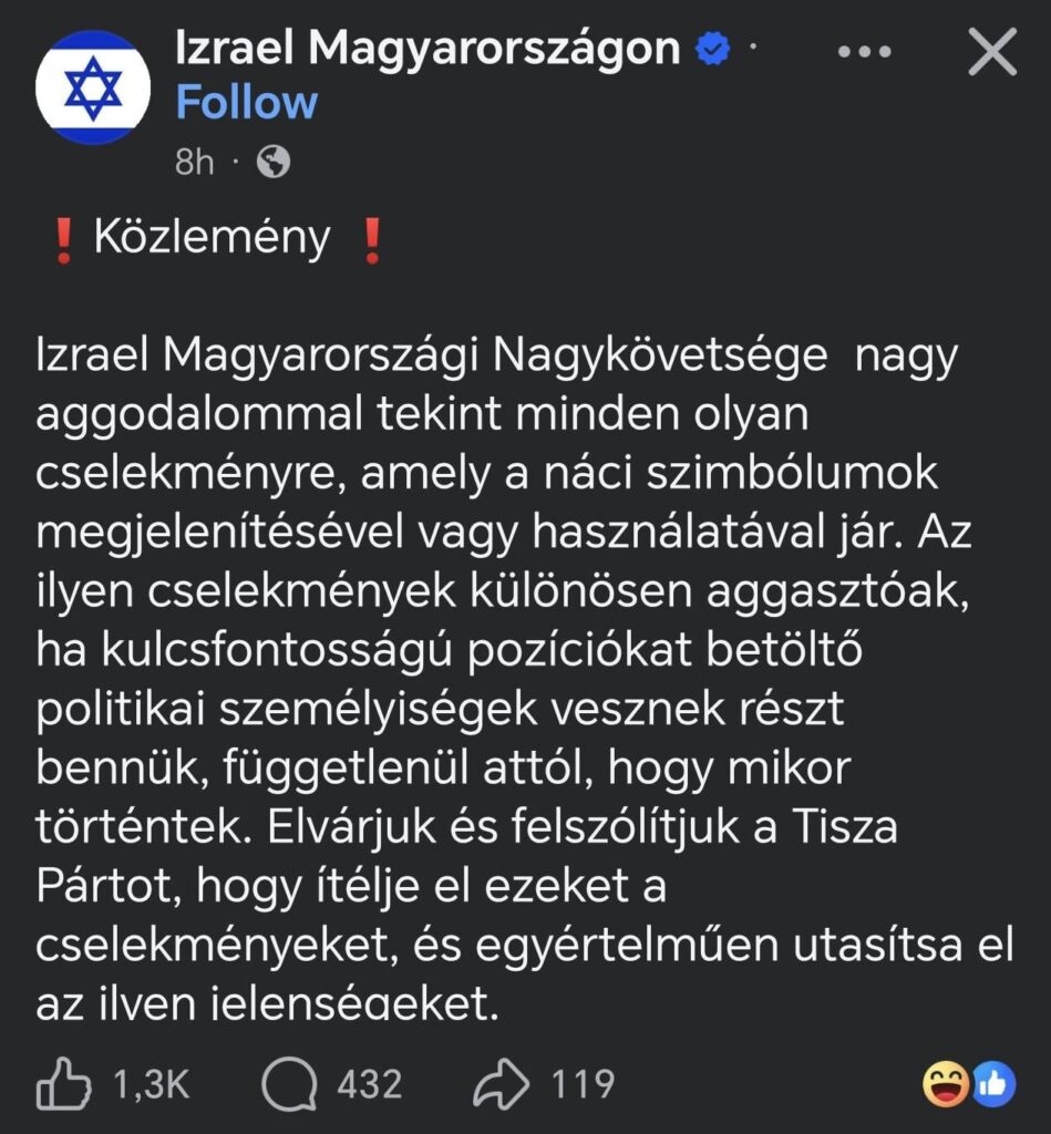 Israel calls to account... the Tisza