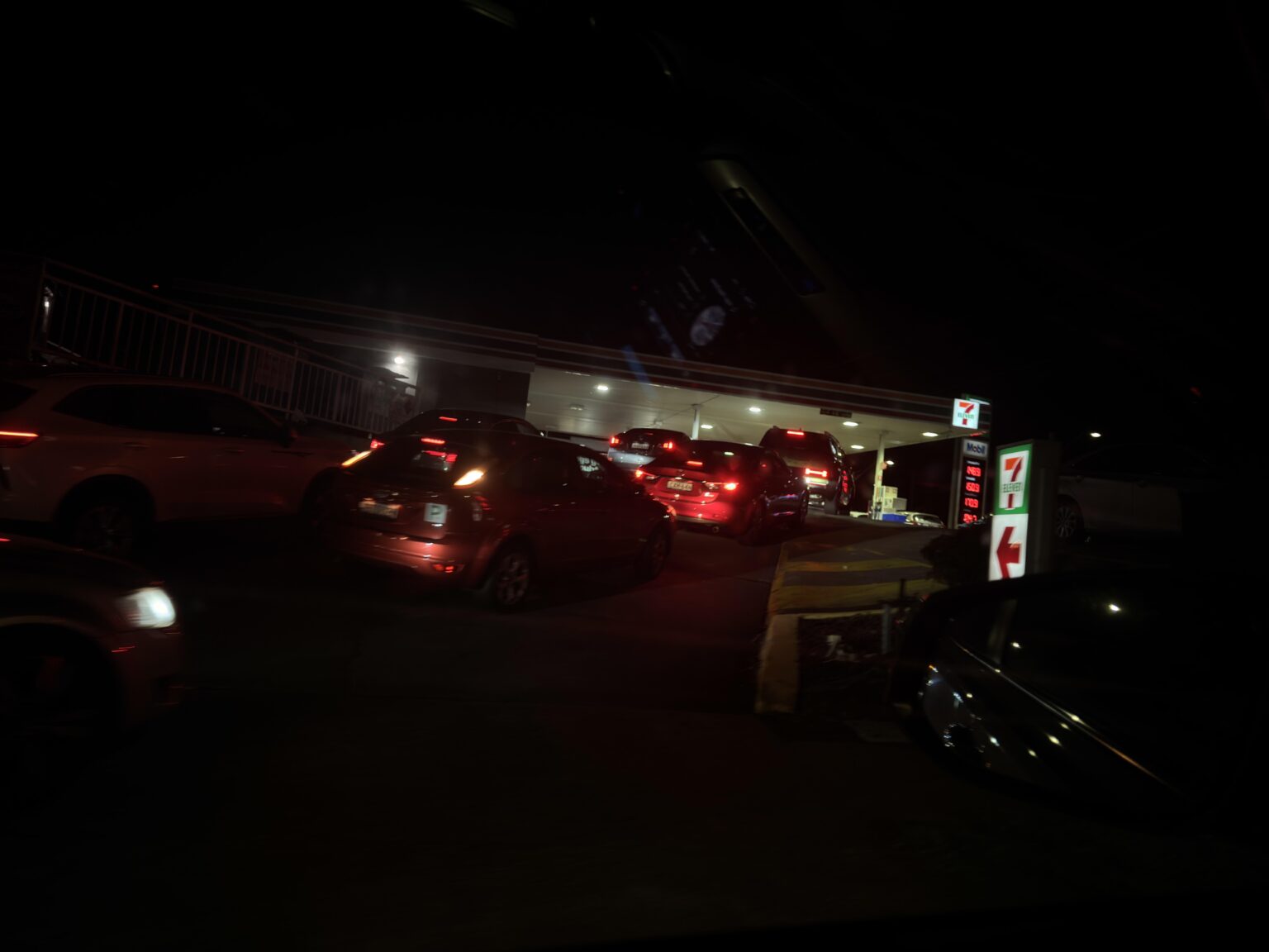 Crowd at petrol stations today