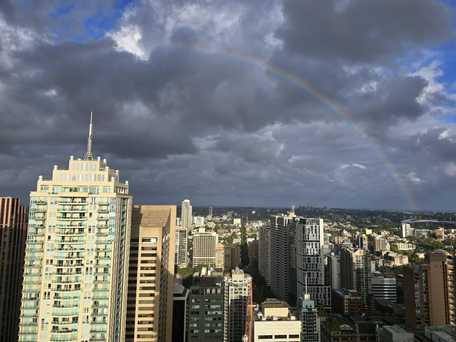 Rainbow over Oxford St last night