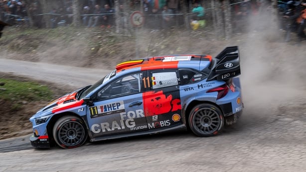 Thierry Neuville (BEL) and Martijn Wydaeghe (BEL) drive a Hyundai i20 N Rally1 for the Hyundai Shell Mobis World Rally Team during the fourth round of the FIA WRC: Croatia Rally in Rijeka, Croatia, on April 11, 2026.
