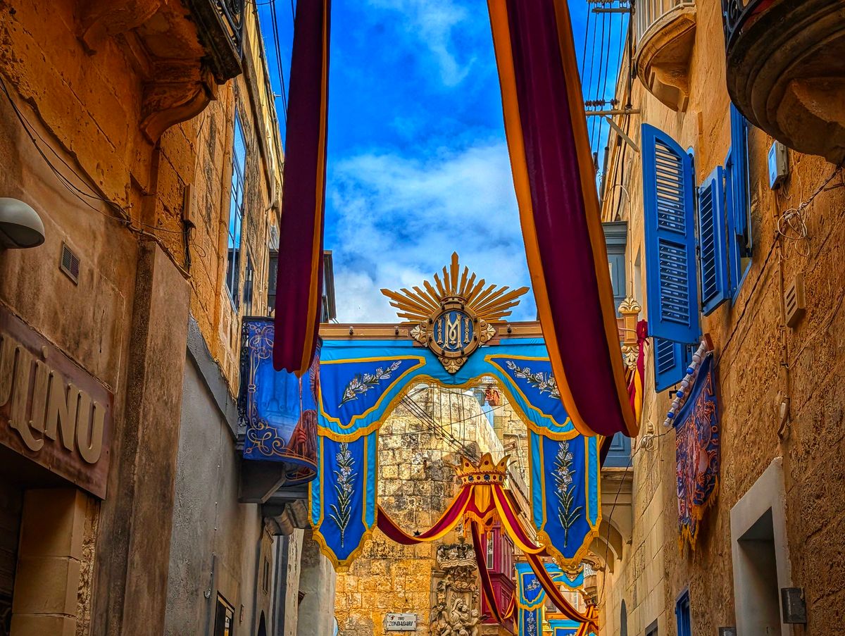 The streets decorated ahead of Easter celebrations