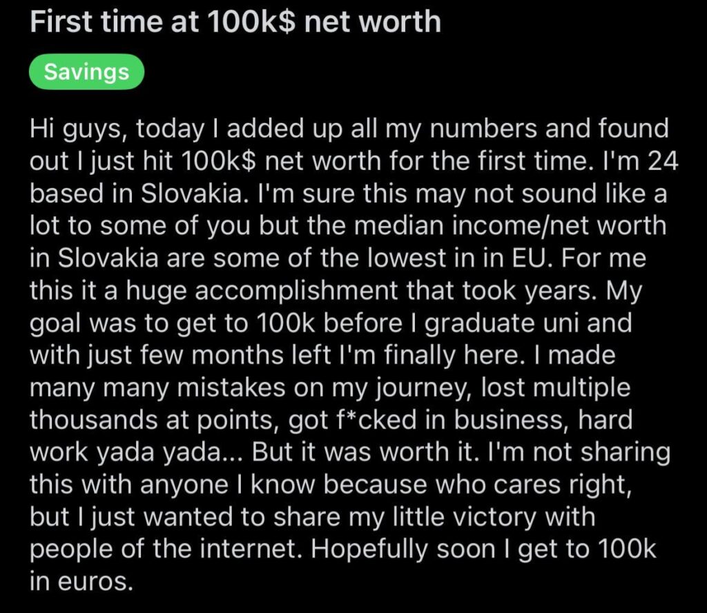 24yo student 100k$ net worth