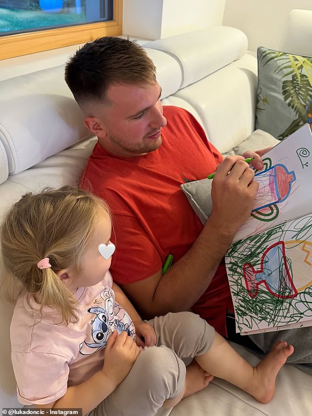 Doncic pictured with his eldest daughter Gabriela in a post from his Instagram in 2025