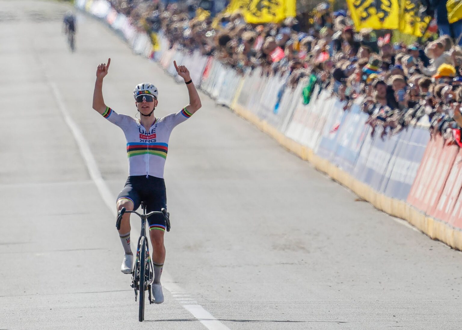 Monumental Pogačar wins Tour of Flanders for record-equaling third time with another solo attack Monumental Pogačar wins Tour of Flanders for record-equaling third time with another solo attack