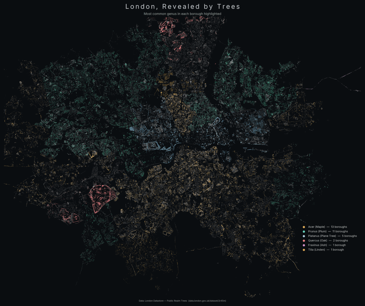 [OC] London Revealed By Trees