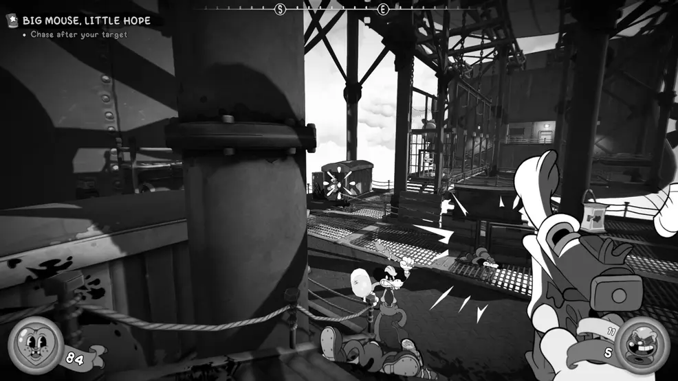 Jack Pepper shoots thugs with a pistol in Mouse: P.I. For Hire