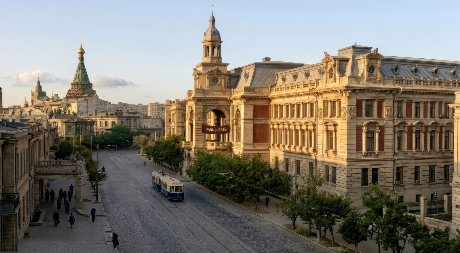 Tried my hand at restoring a picture of 1930s Baku