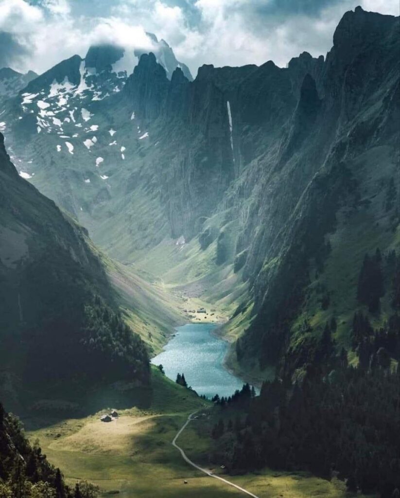Nope this is not a painting.. this is Switzerland.