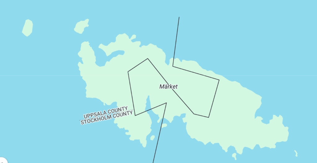 Märket is a 3.3-hectare uninhabited skerry in the Baltic Sea shared by Sweden and Finland, with a lighthouse as its salient humanmade feature. It has the strangest border for a small island.