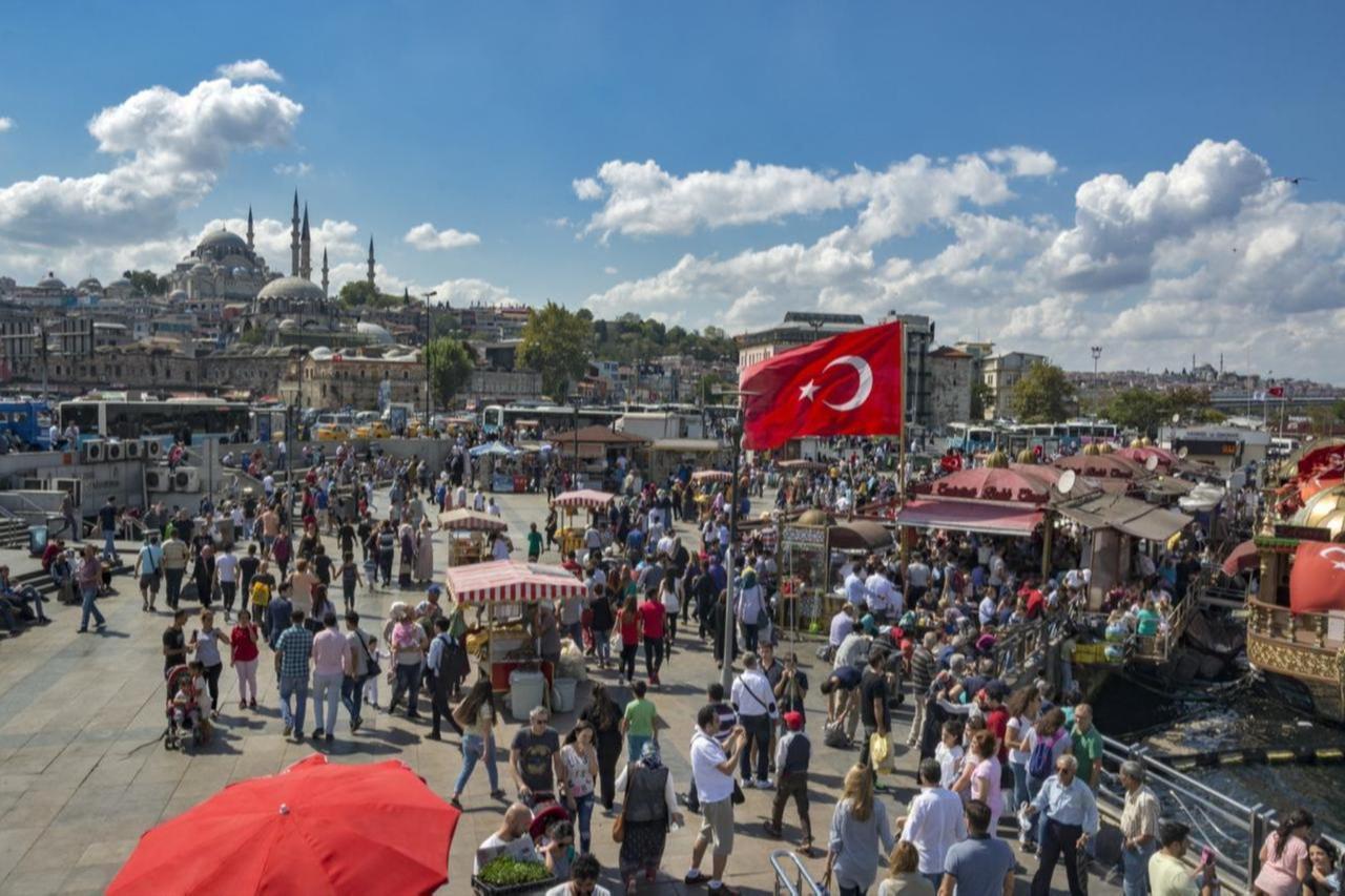 People crowd Eminonu Square, a historic district by the Golden Horn in Istanbul, Türkiye, February 15, 2024. (AA Photo)
