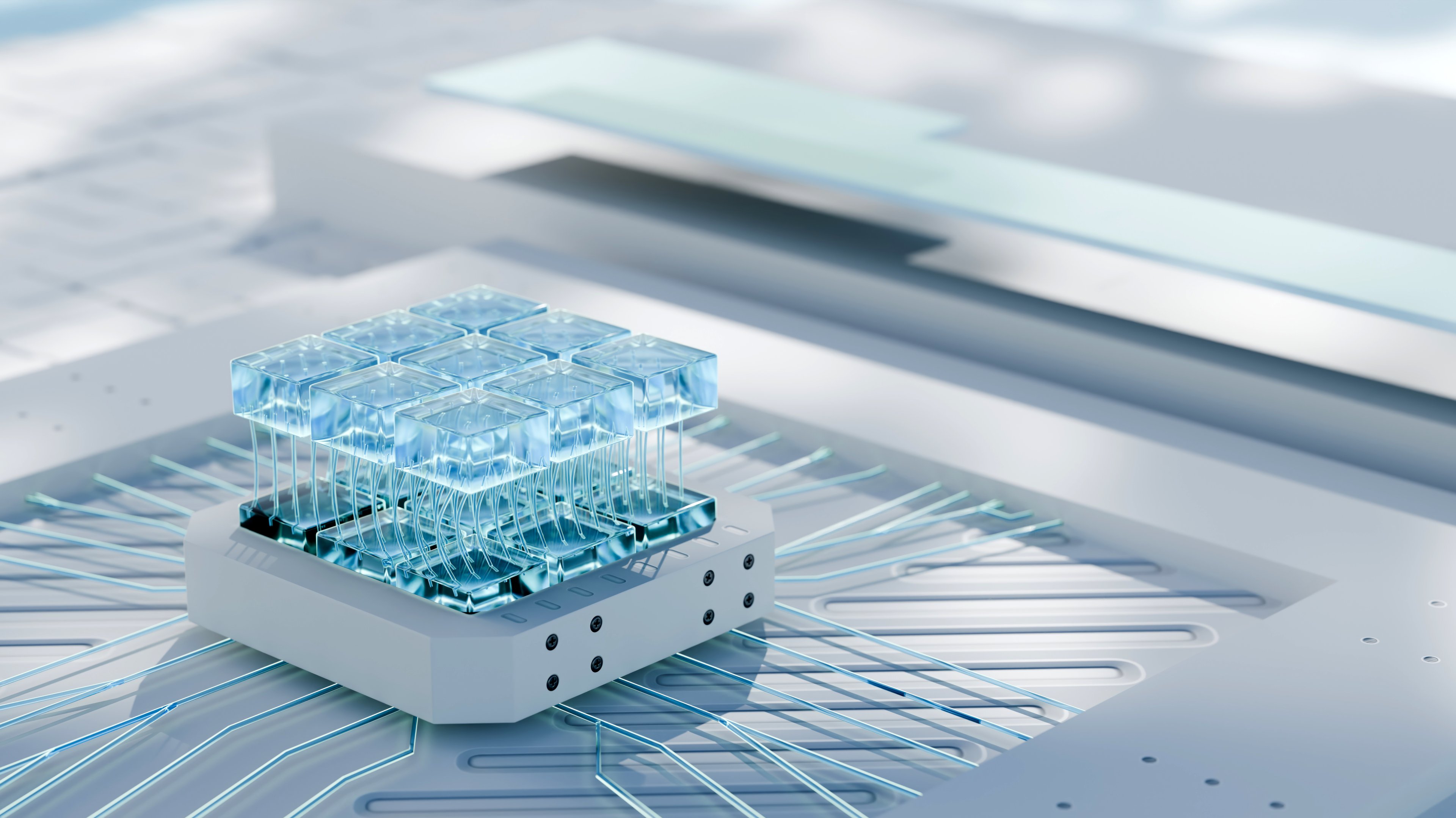 Dynamic image of a computer chip.