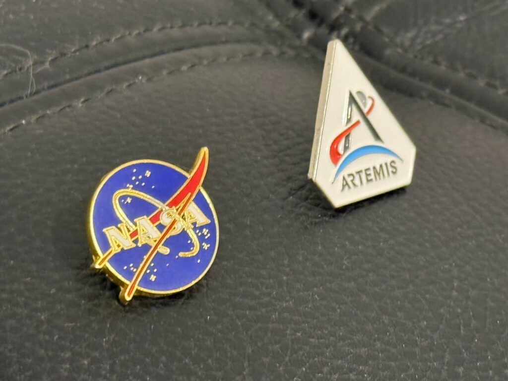 Artemis lapel pins I picked up at the International Astronautical Congress (IAC) in Sydney last year