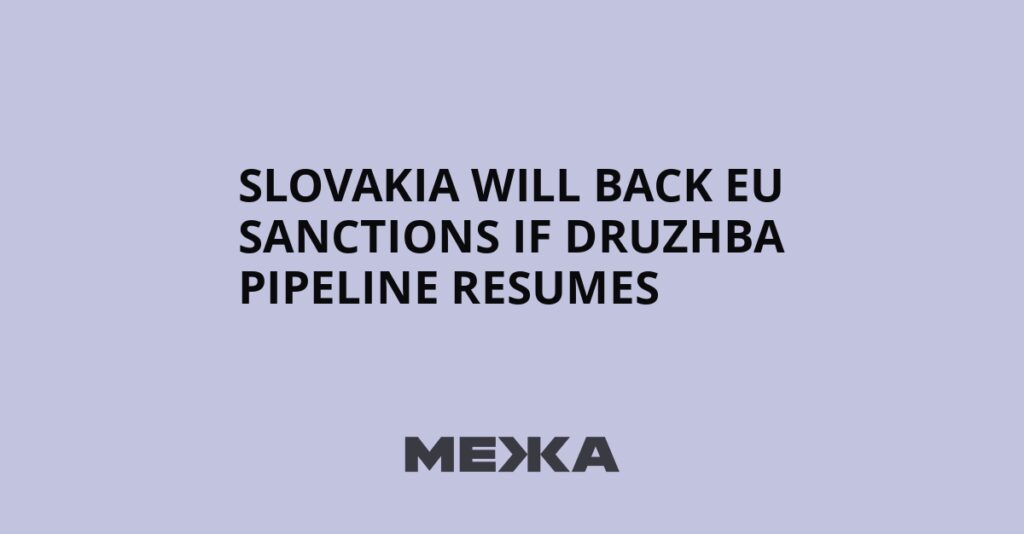Slovakia will back EU sanctions if Druzhba pipeline resumes | Ukraine news