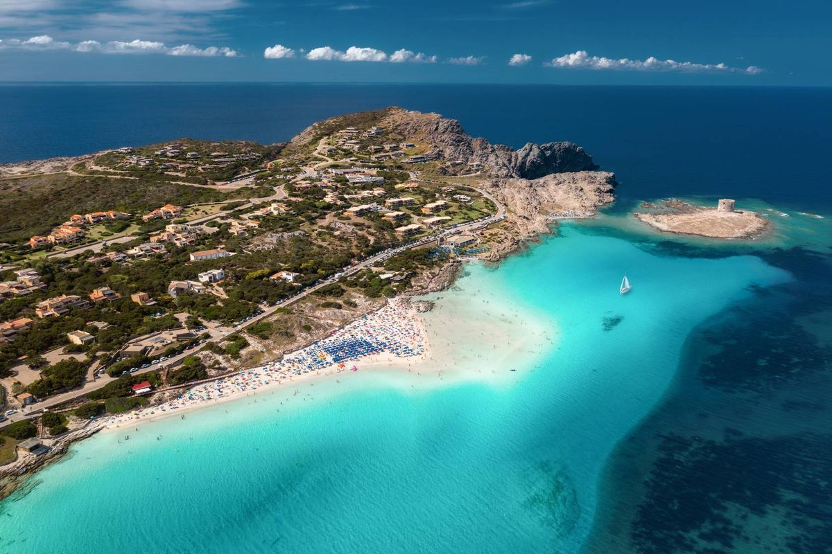 Popular beach La Pelosa, Sardinia