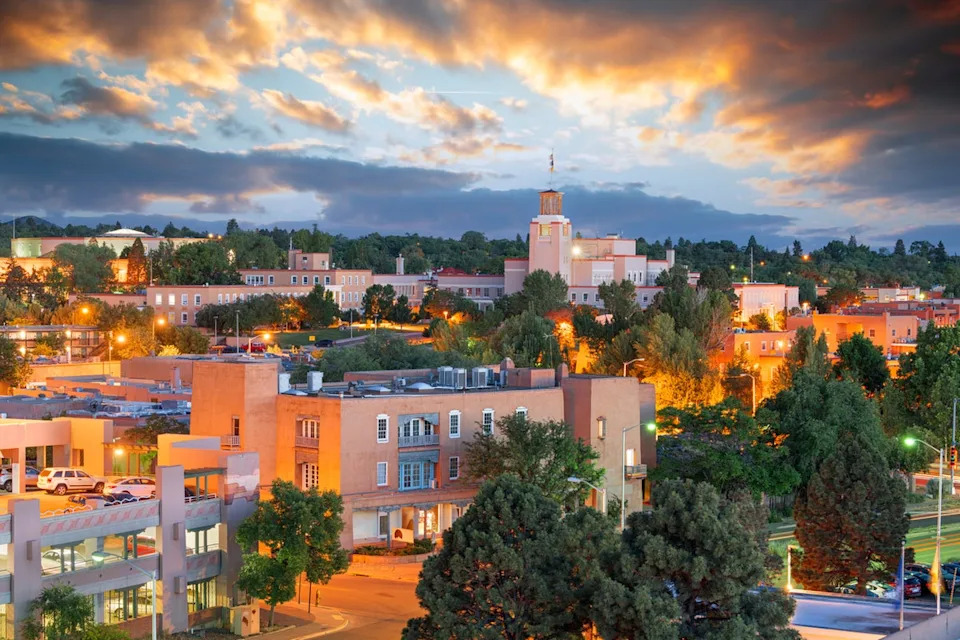 The New Mexico state capital of Santa Fe. Authorities in the deeply blue state are refusing to bow down to Donald Trump’s anti-climate agenda (Getty/iStock)