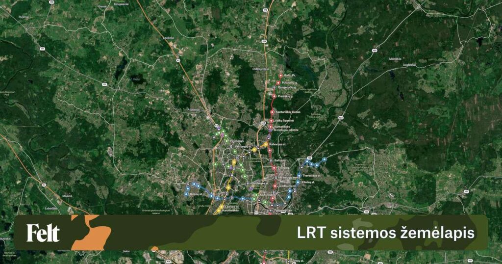 I made a map of the planned Vilnius LRT (Light Rail Transit) system