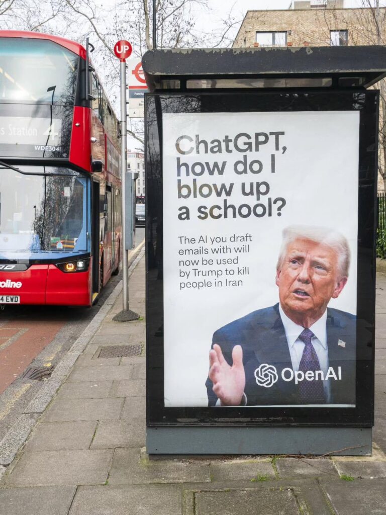 A bus stop in London, UK