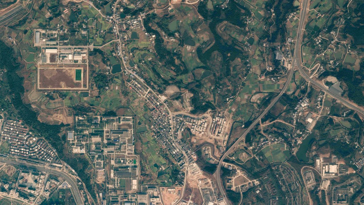Picture date: February 23, 2021. CNN processed this satellite image to reduce the effects of clouds and haze.