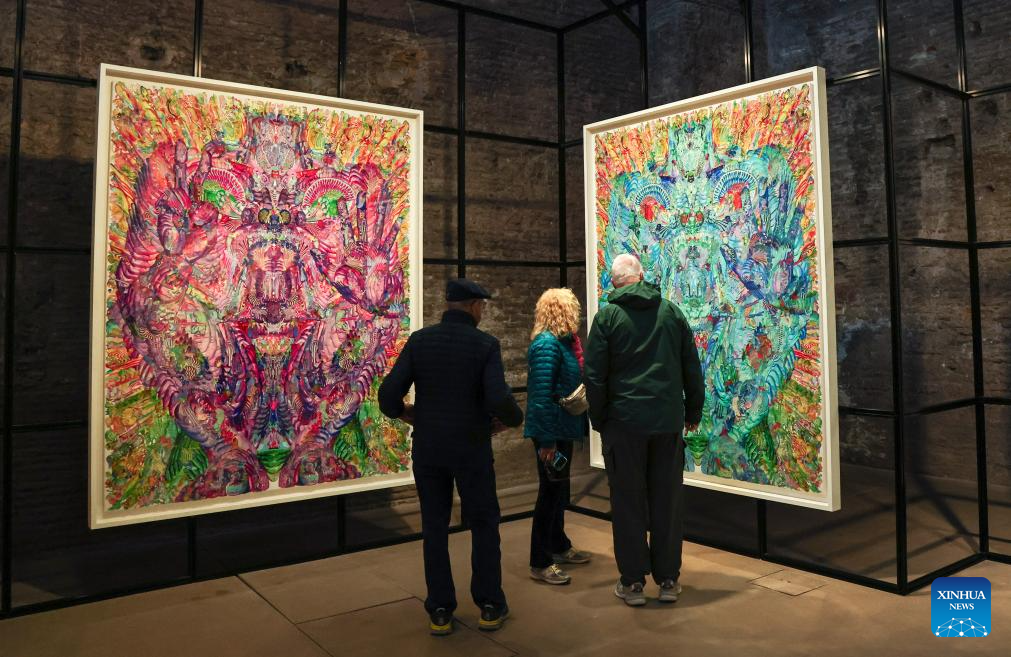 People visit exhibition "Metamorphosis" in Rome, Italy-Xinhua