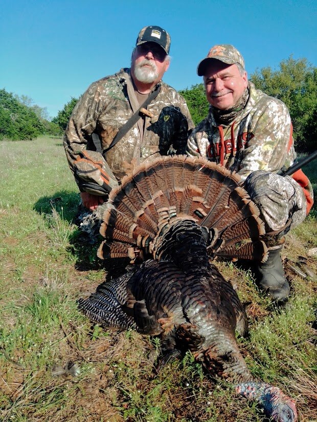 Spring turkey season is special Luke’s good friends Randy Douglas (left) and Jeff Rice show off Jeff’s first spring gobbler.