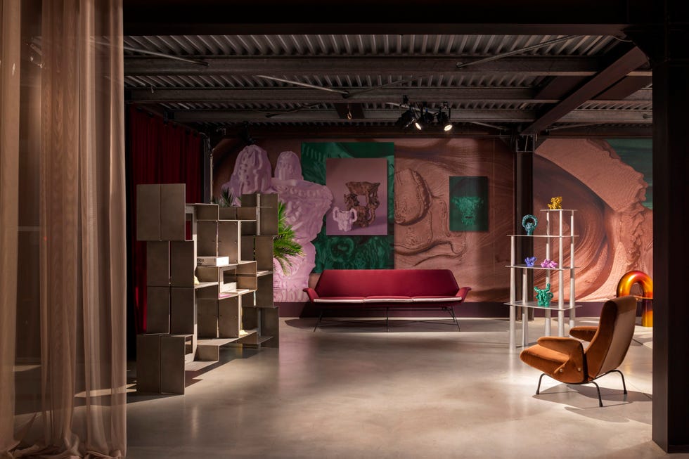 Stylish interior showcasing modern furnishings and decorative art.