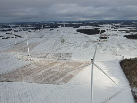 wind farm in Anyksciai, Lithuania.